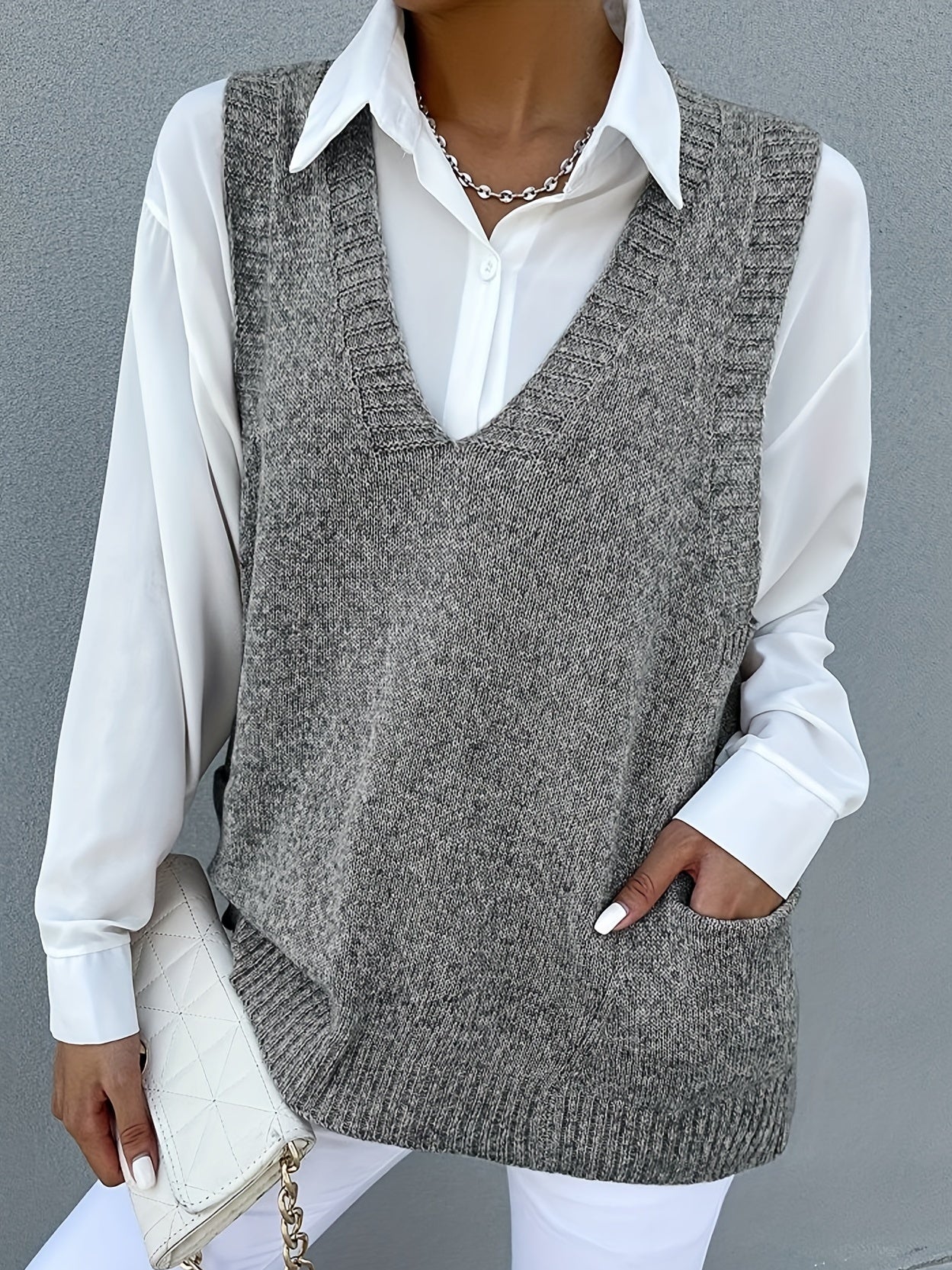 Melissa™ | Pull à Col V Doublé en Polaire