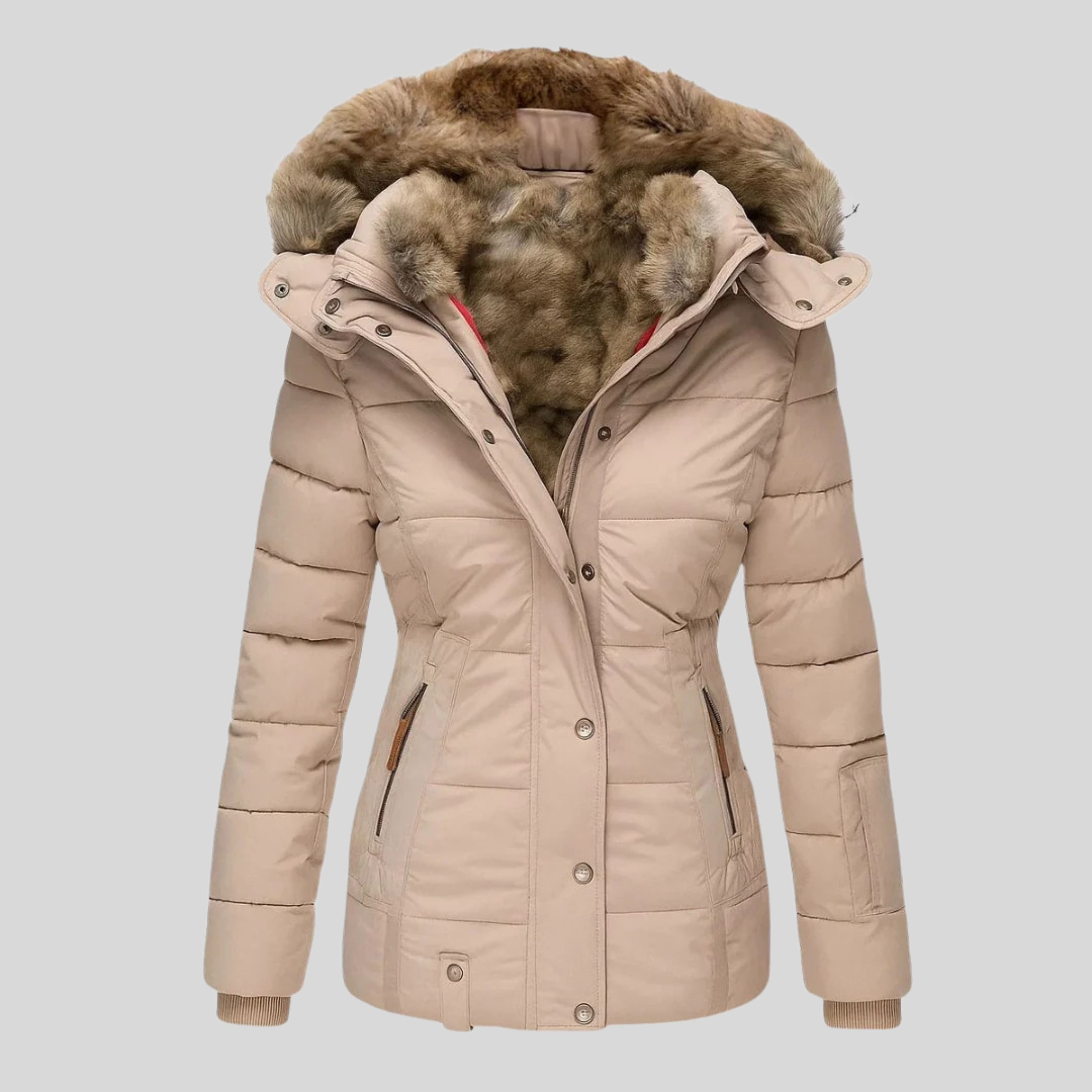 Bochra™ | Parka matelassé avec capuche en fausse fourrure