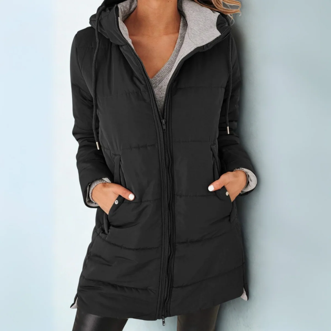 Giselle™ | Manteau long matelassé à capuche