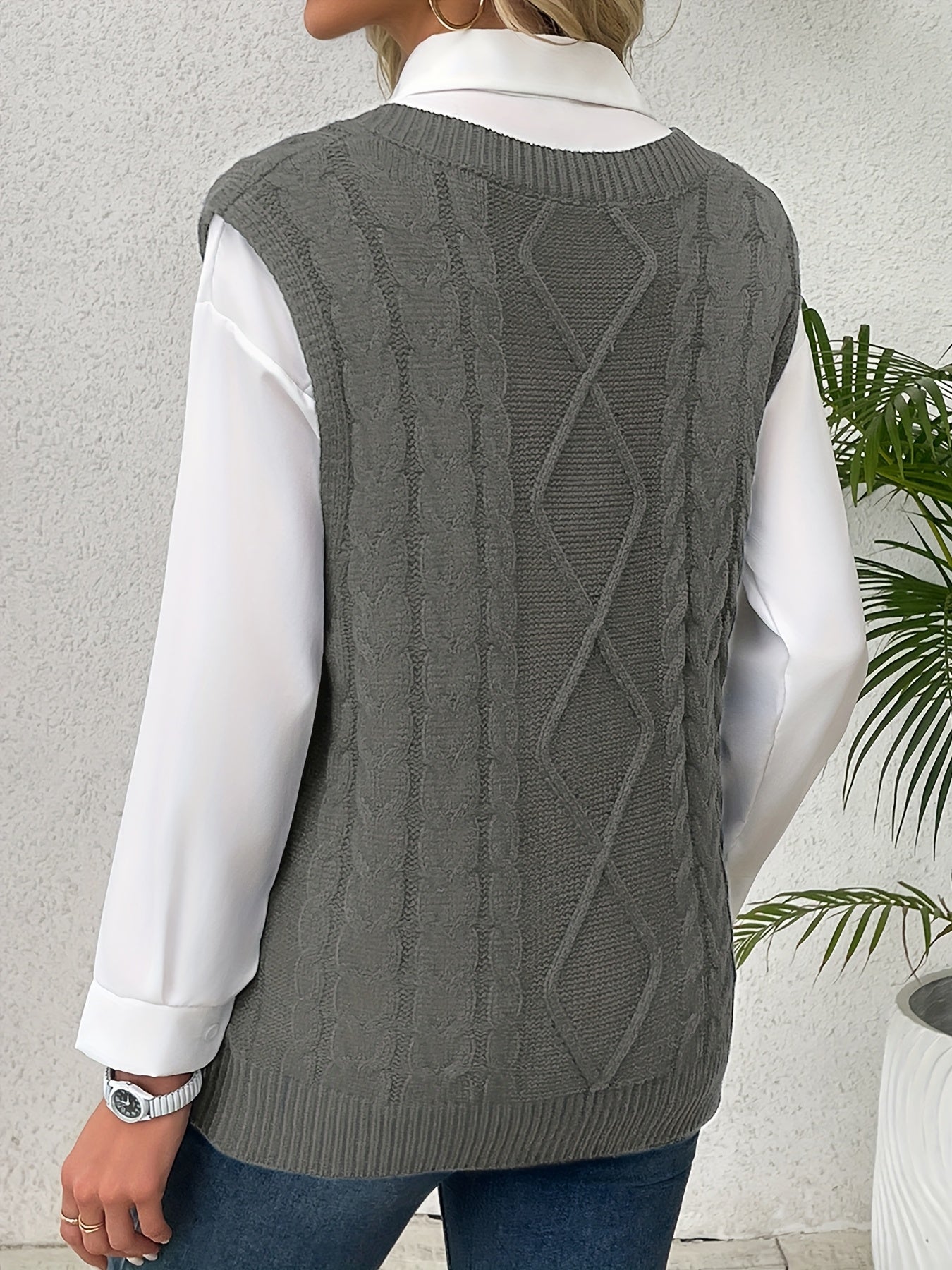 Nadine™ | Gilet Décontracté en Tricot à Col en V