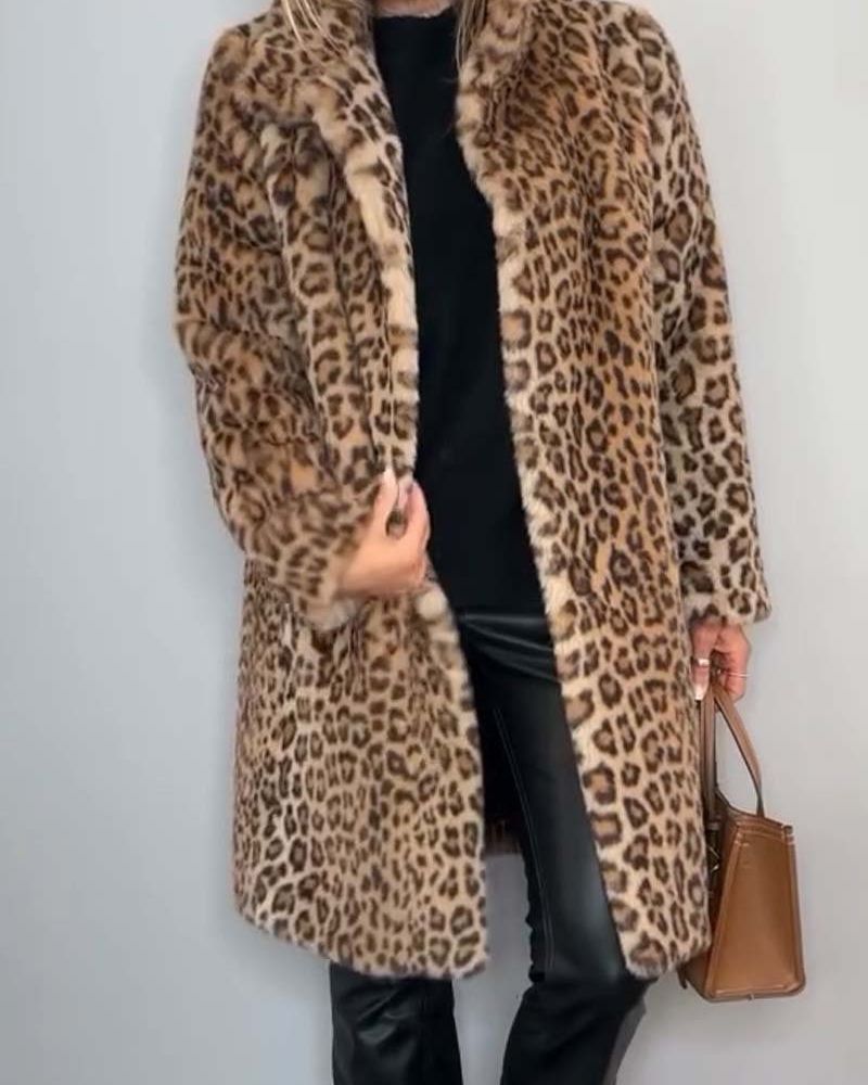 Séverine™ | Manteau Léopard Élégant et Doux