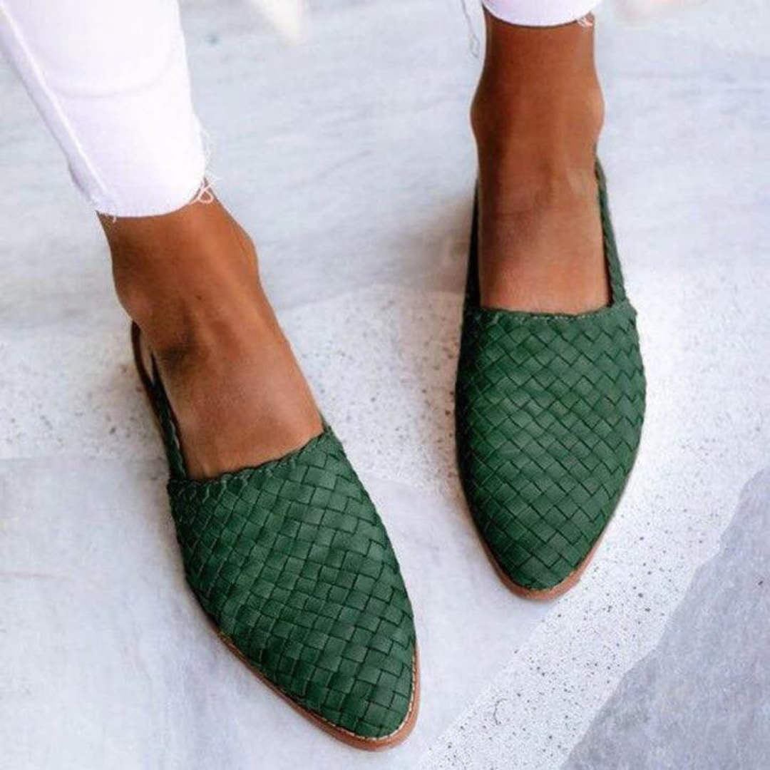 Tiana™ | Ballerines Élégantes en cuir tressé