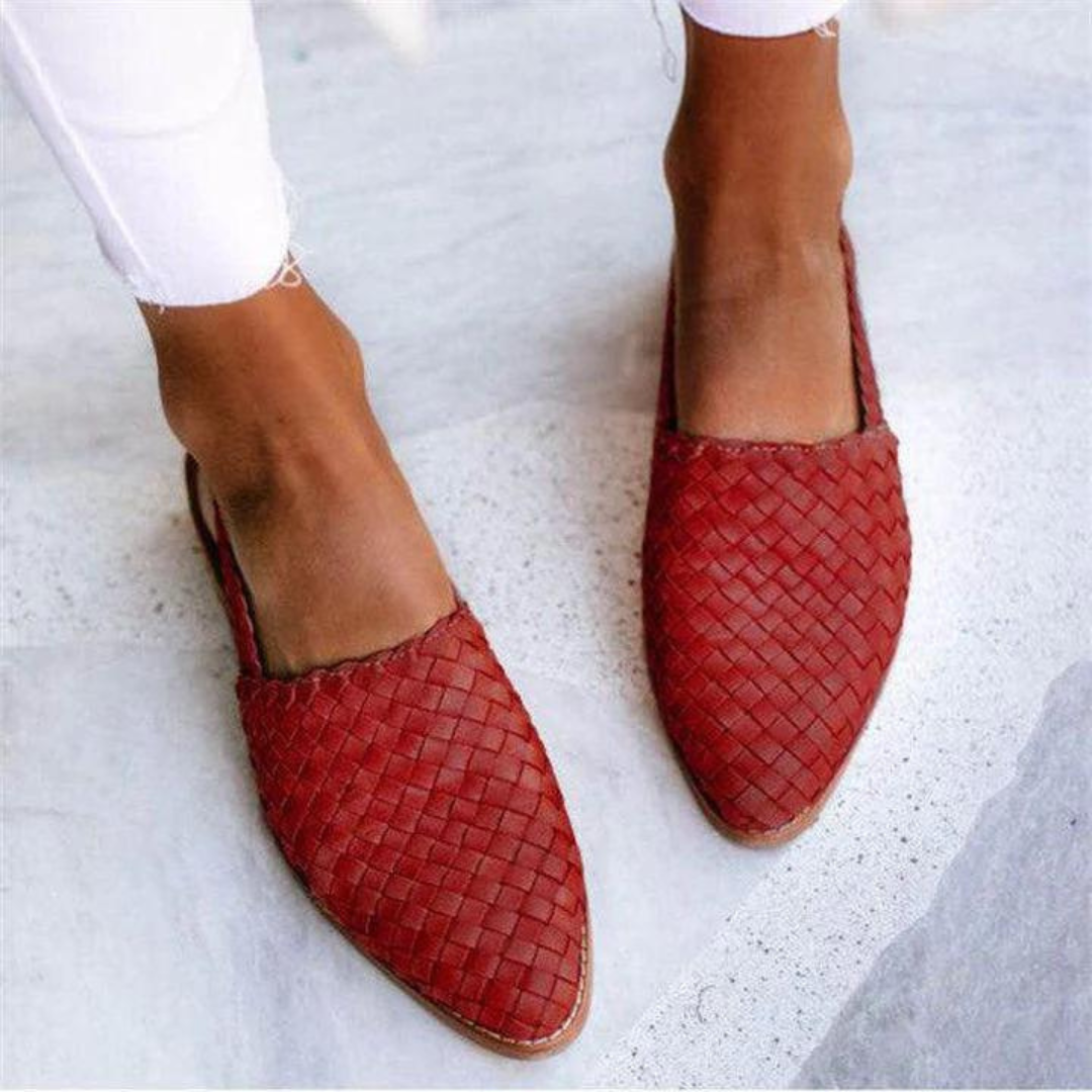 Tiana™ | Ballerines Élégantes en cuir tressé