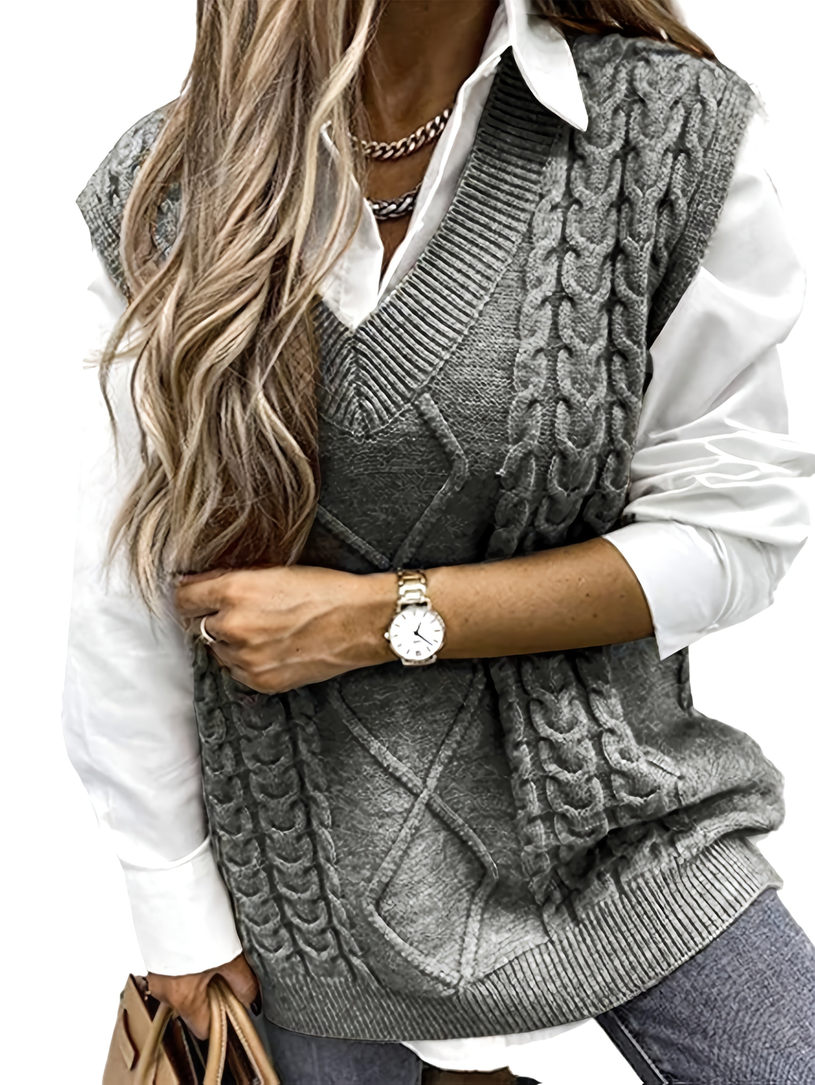 Nadine™ | Gilet Décontracté en Tricot à Col en V