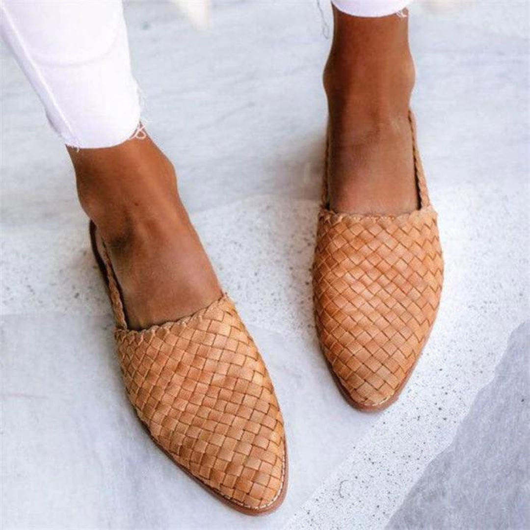 Tiana™ | Ballerines Élégantes en cuir tressé