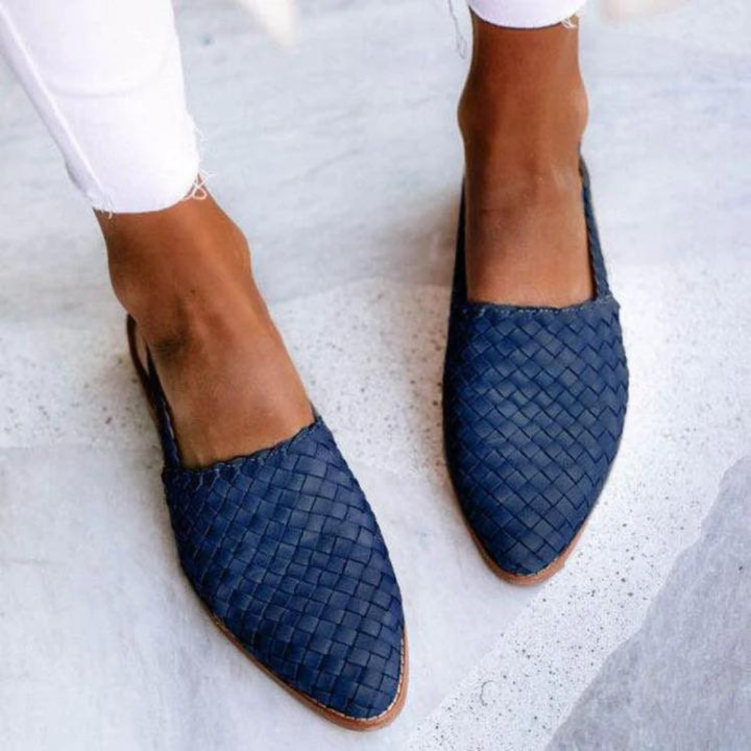 Tiana™ | Ballerines Élégantes en cuir tressé