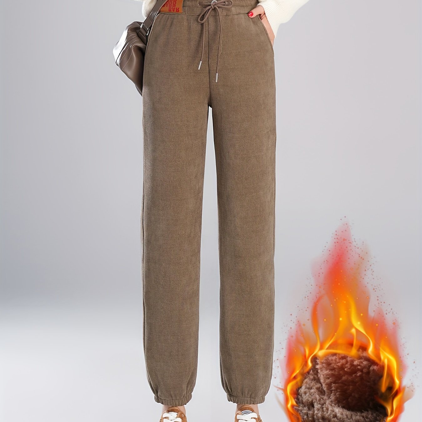 Catriona™ | Pantalon de jogging côtelé doublé polaire