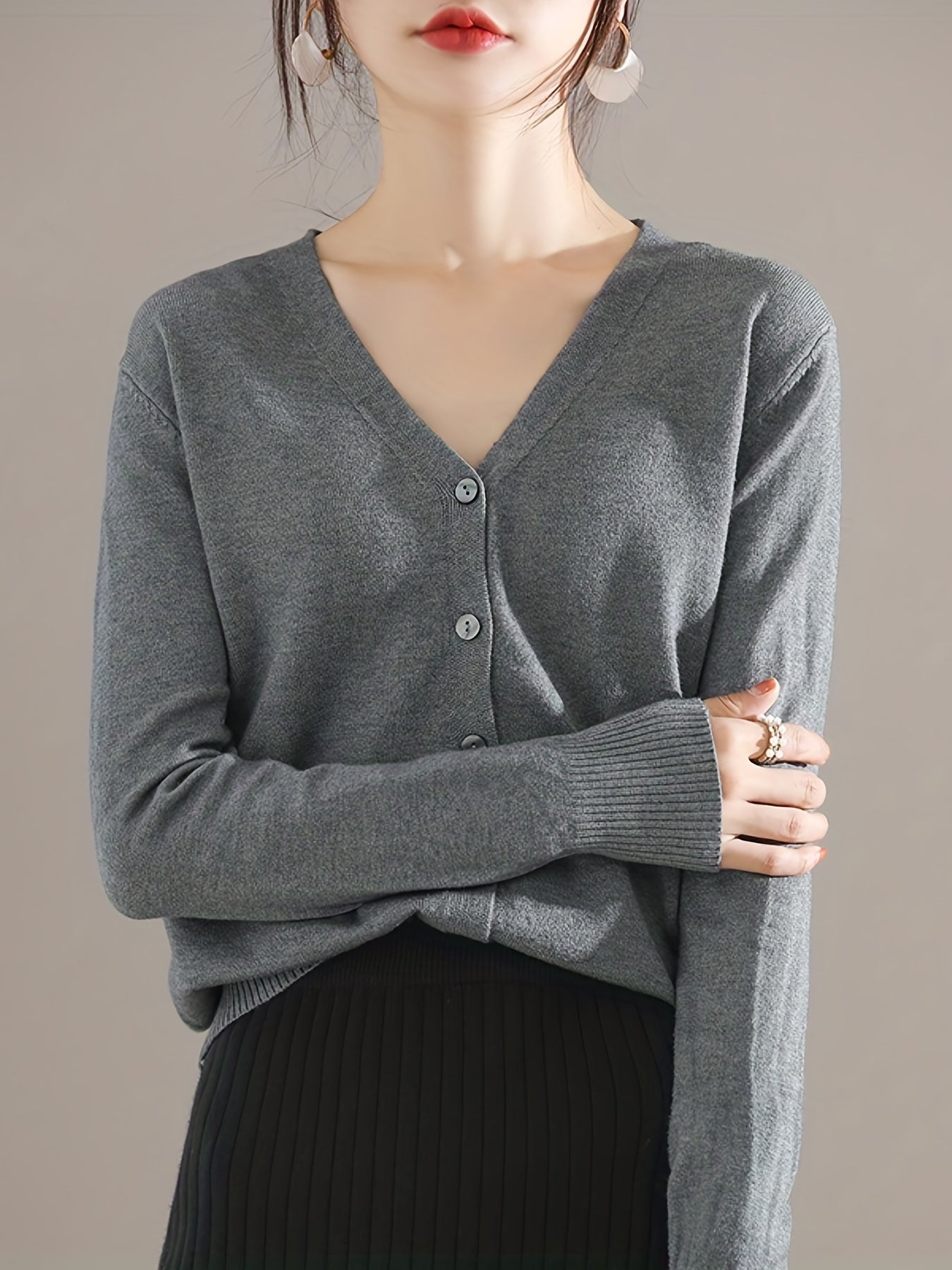 Solène™ | Cardigan Élégant à Col en V