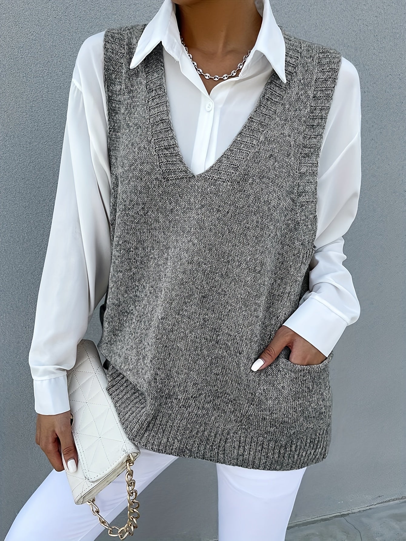 Melissa™ | Pull à Col V Doublé en Polaire