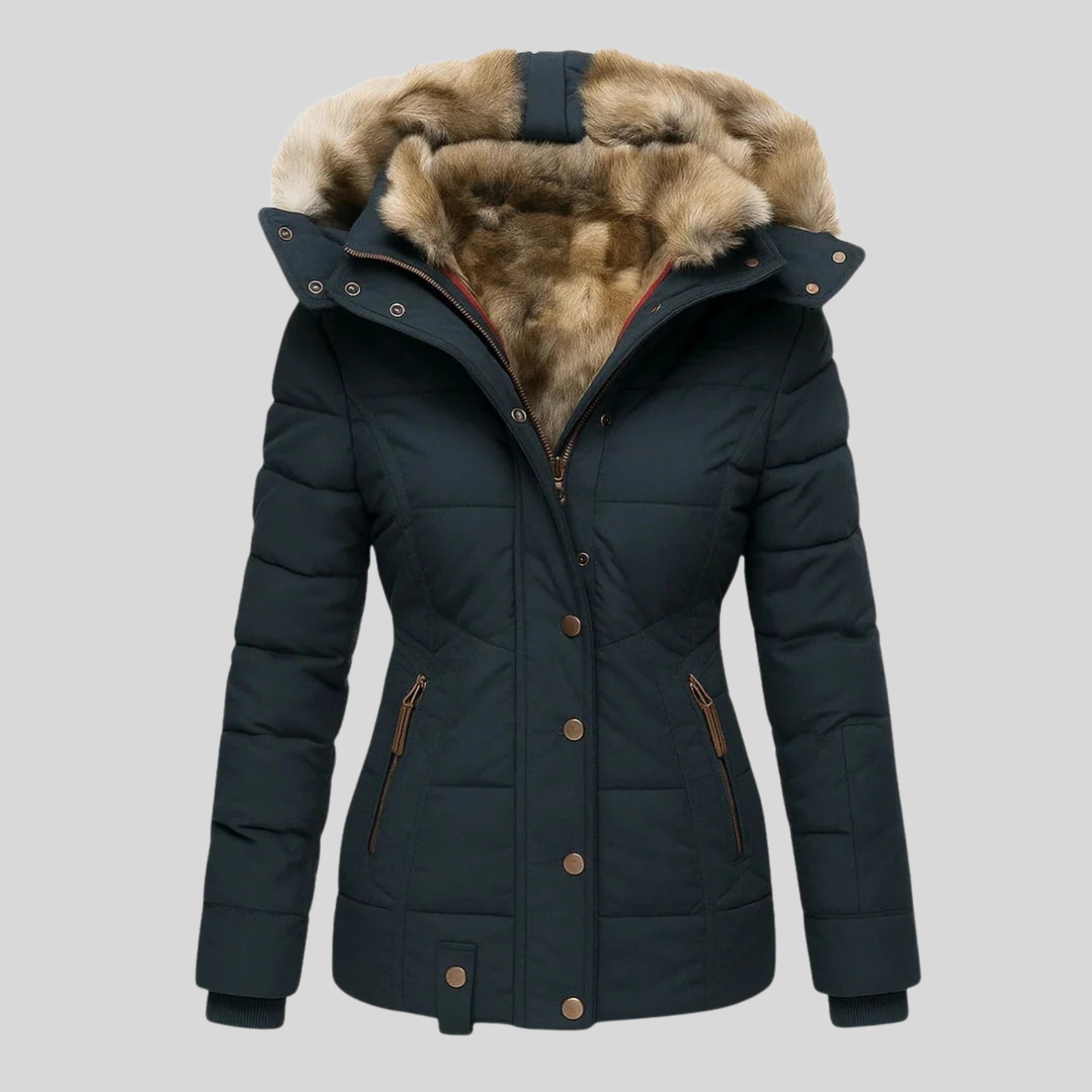 Bochra™ | Parka matelassé avec capuche en fausse fourrure