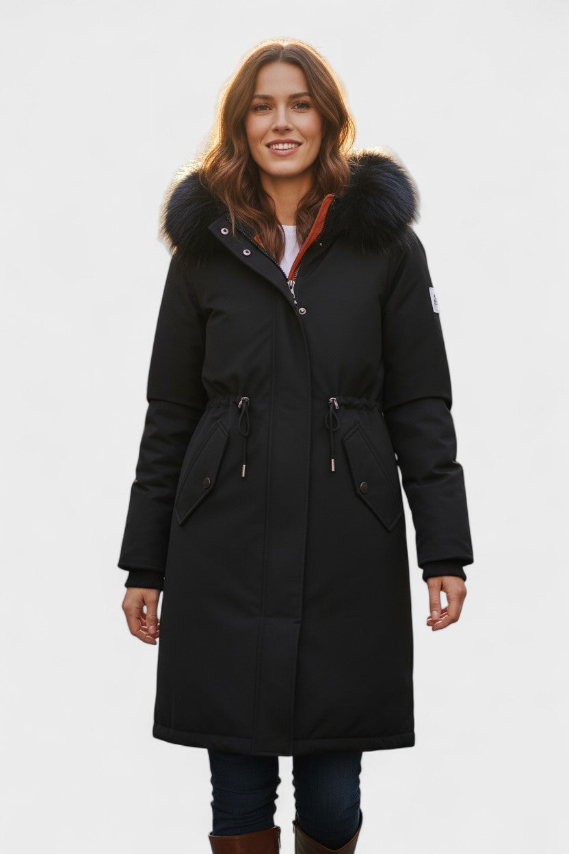Diora™ | Parka manteau à capuche en fausse fourrure