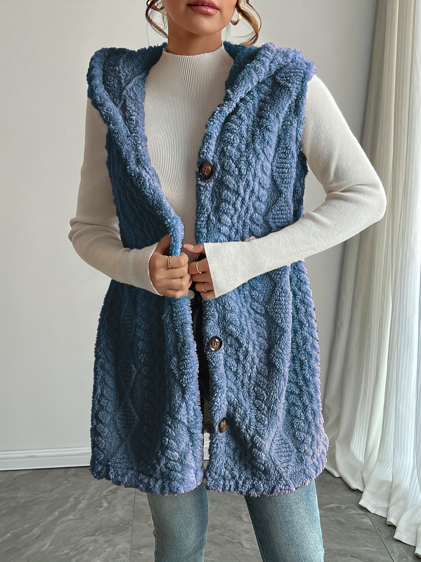 Laetitia™ | Gilet sans manches à capuche texturé