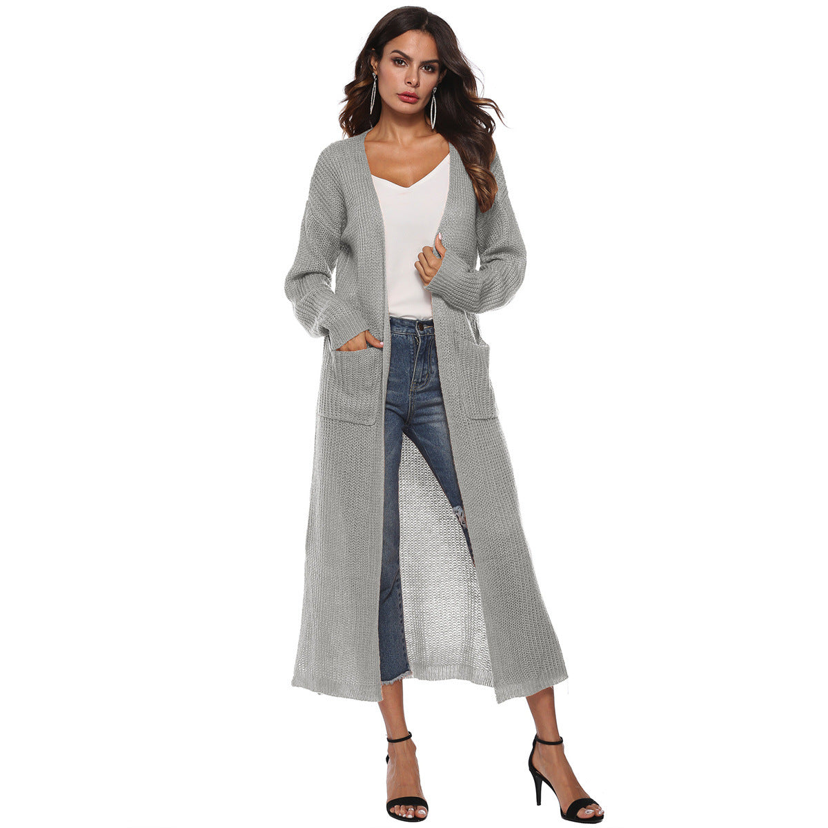 Giada™ | Cardigan long ouvert à poches