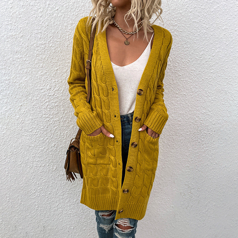Kiana™ | Cardigan mi-long torsadé boutonné