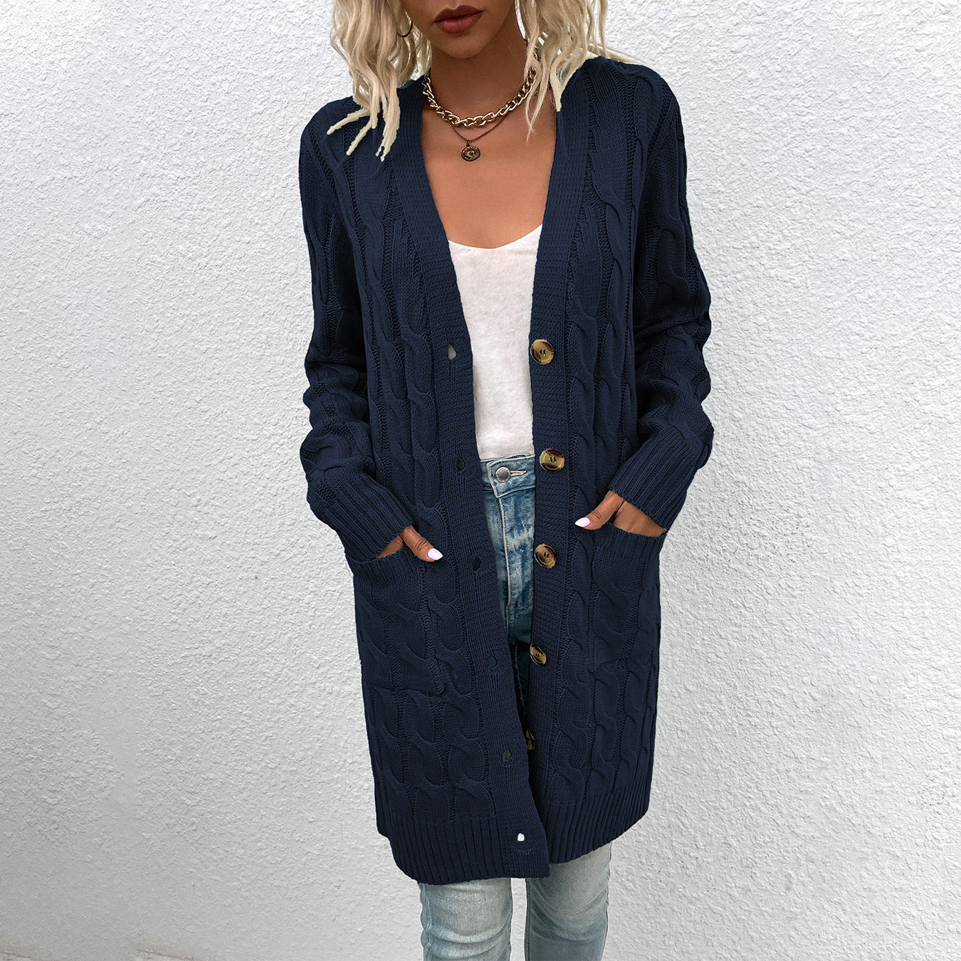 Kiana™ | Cardigan mi-long torsadé boutonné