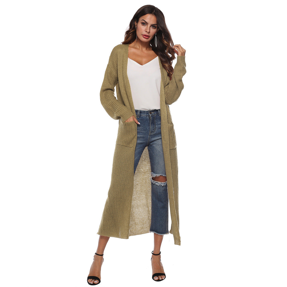 Giada™ | Cardigan long ouvert à poches