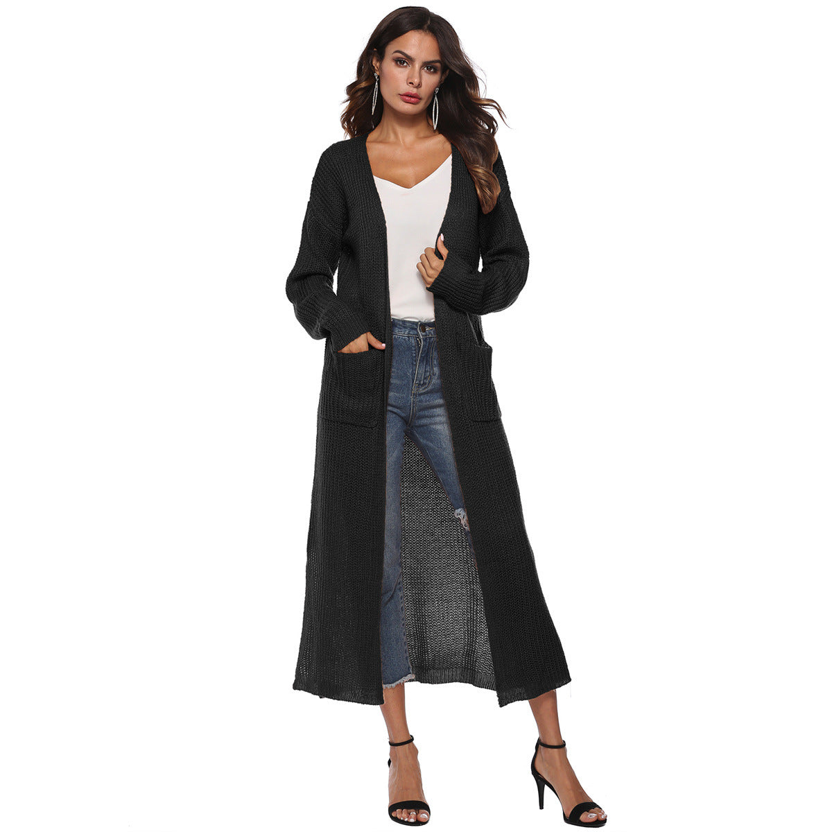 Giada™ | Cardigan long ouvert à poches