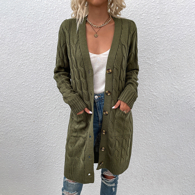 Kiana™ | Cardigan mi-long torsadé boutonné