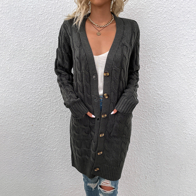 Kiana™ | Cardigan mi-long torsadé boutonné