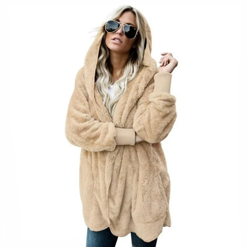 Evie™ | Cardigan teddy ouvert en peluche