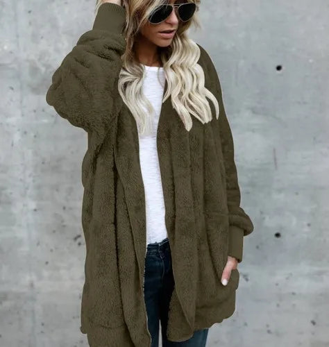Evie™ | Cardigan teddy ouvert en peluche