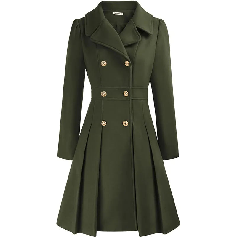 Alethea™ | Manteau évasé plissé croisé