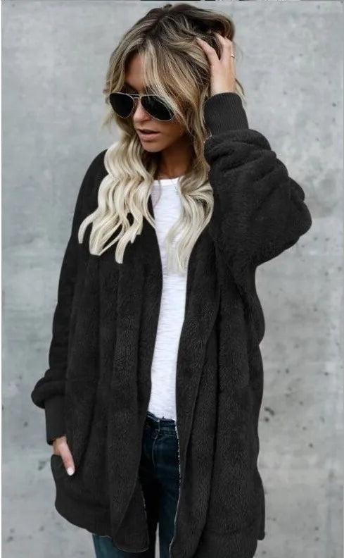 Evie™ | Cardigan teddy ouvert en peluche