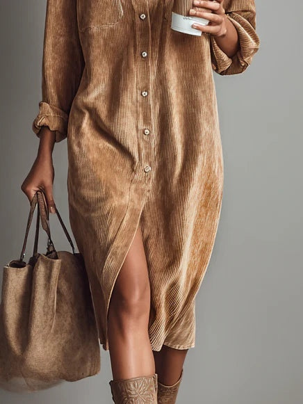 Rosamund™ | Robe Élégante en Tissu Côtelé