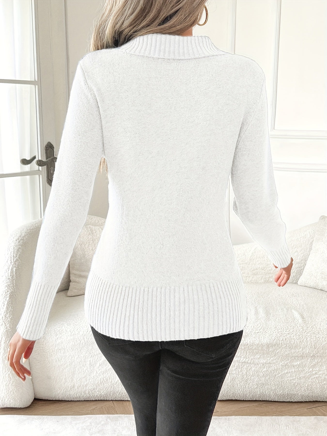 Barbara™ | Pull Wrap Côtelé à Bouton Latéral