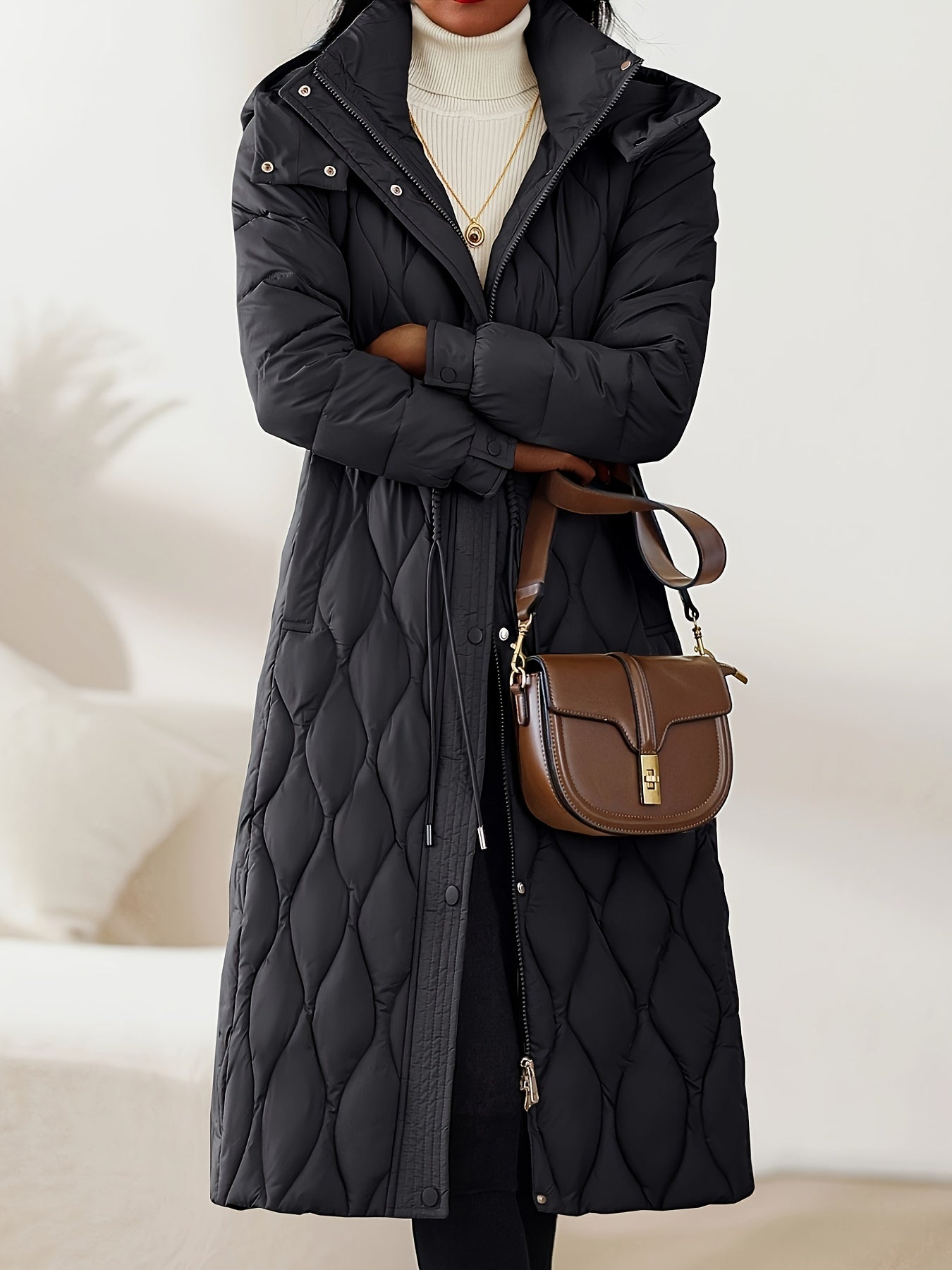 Lila™ | Manteau doudoune long matelassé ceinturé