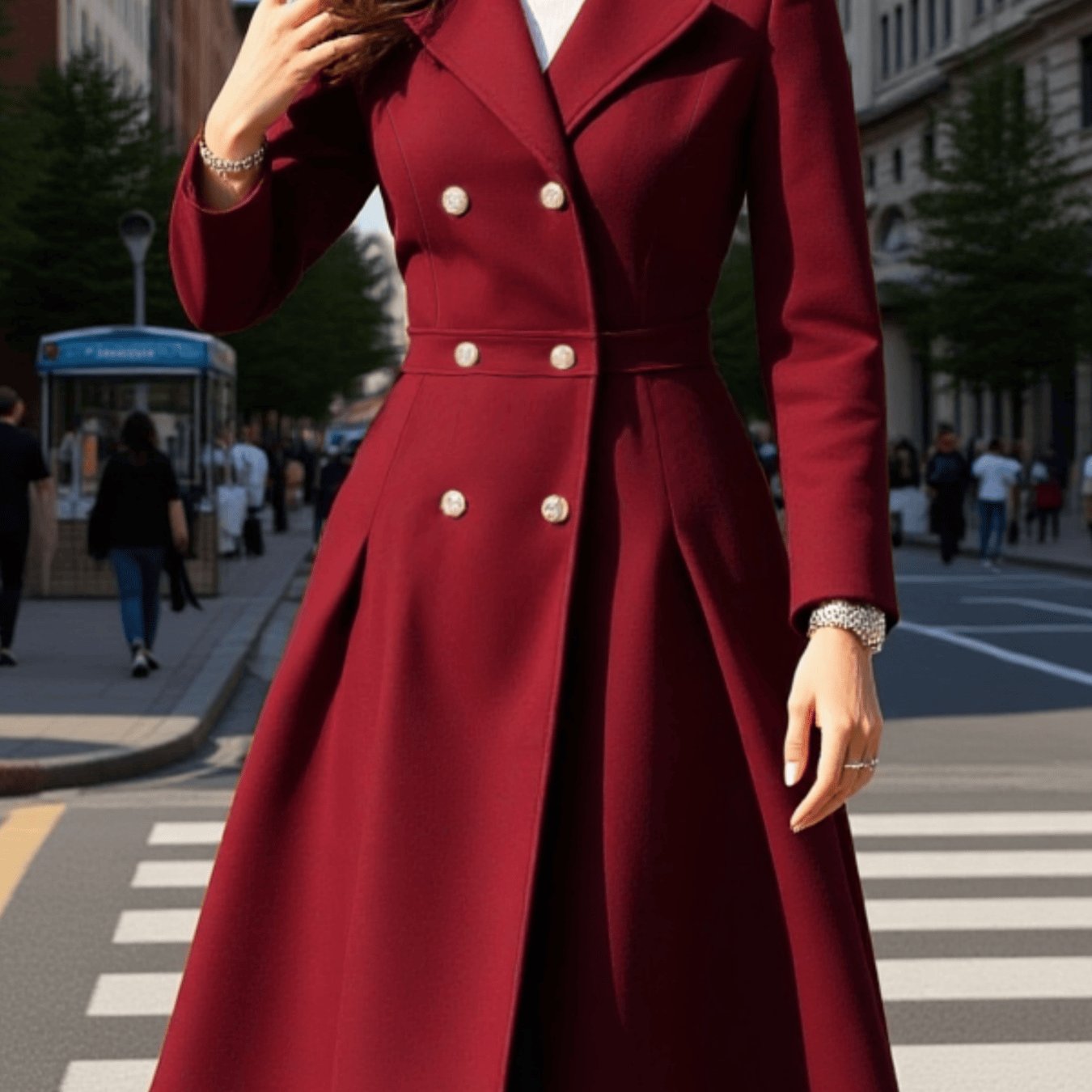 Suzette™ | Manteau long croisé évasé