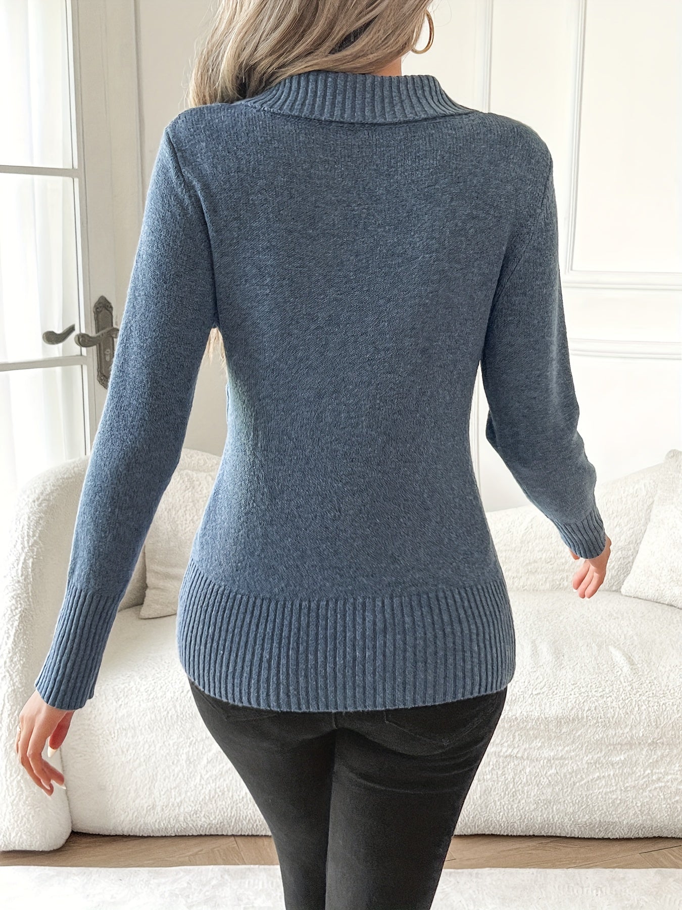 Barbara™ | Pull Wrap Côtelé à Bouton Latéral