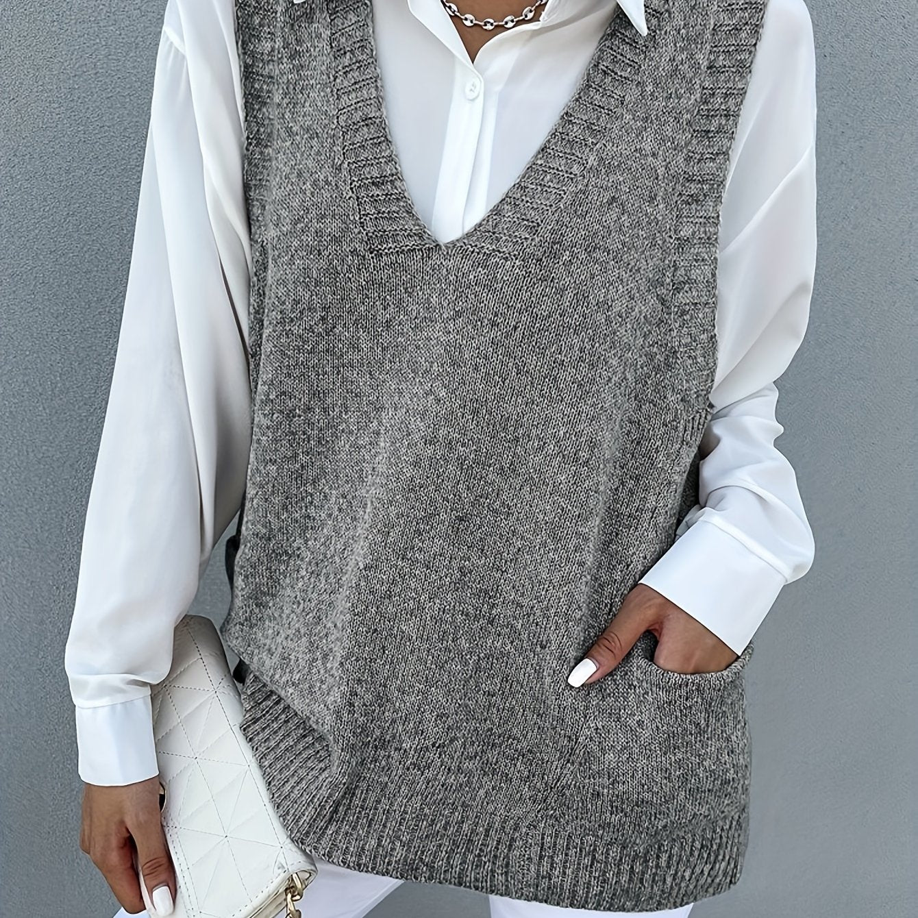Melissa™ | Pull à Col V Doublé en Polaire