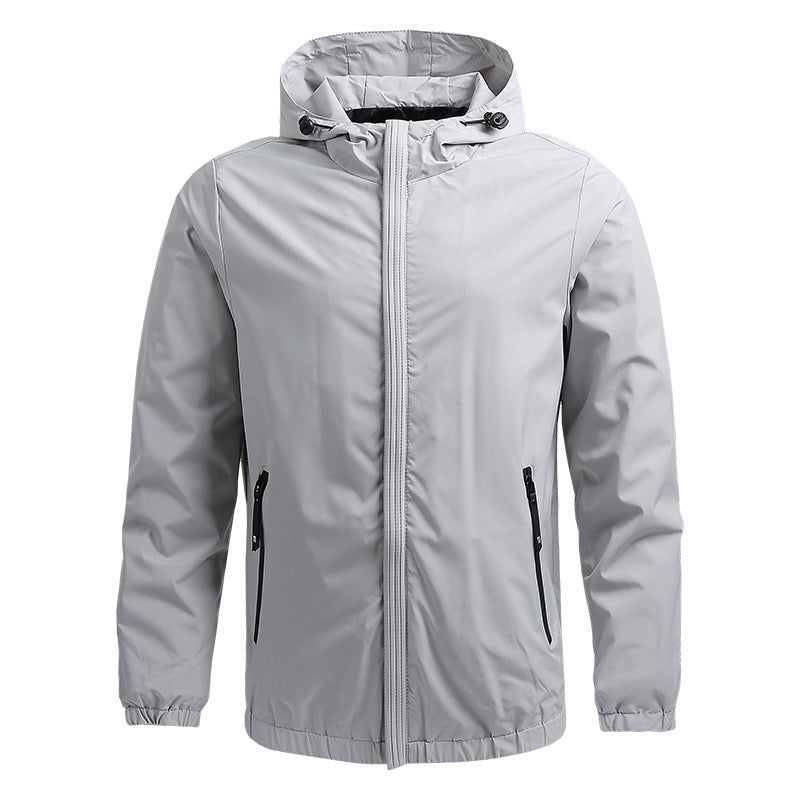 Fabio™ | Veste coupe-vent imperméable à capuche avec zip contrasté