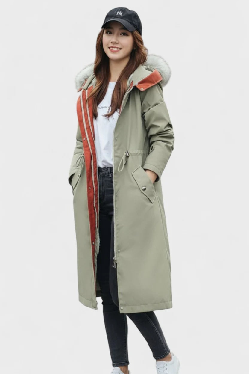 Diora™ | Parka manteau à capuche en fausse fourrure