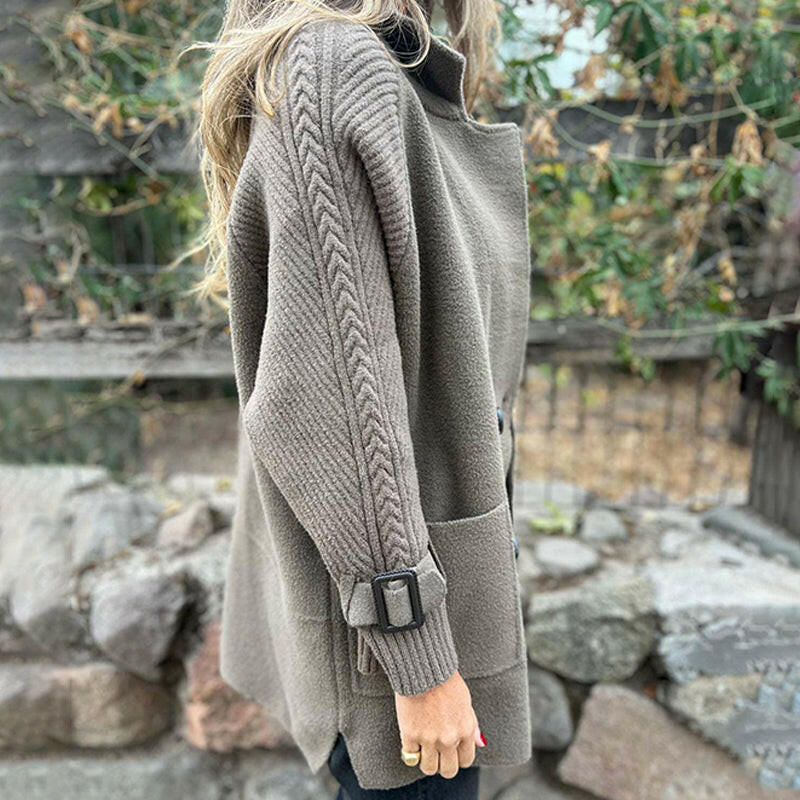 Manuela™ | Manteau cardigan croisé à manches côtelées