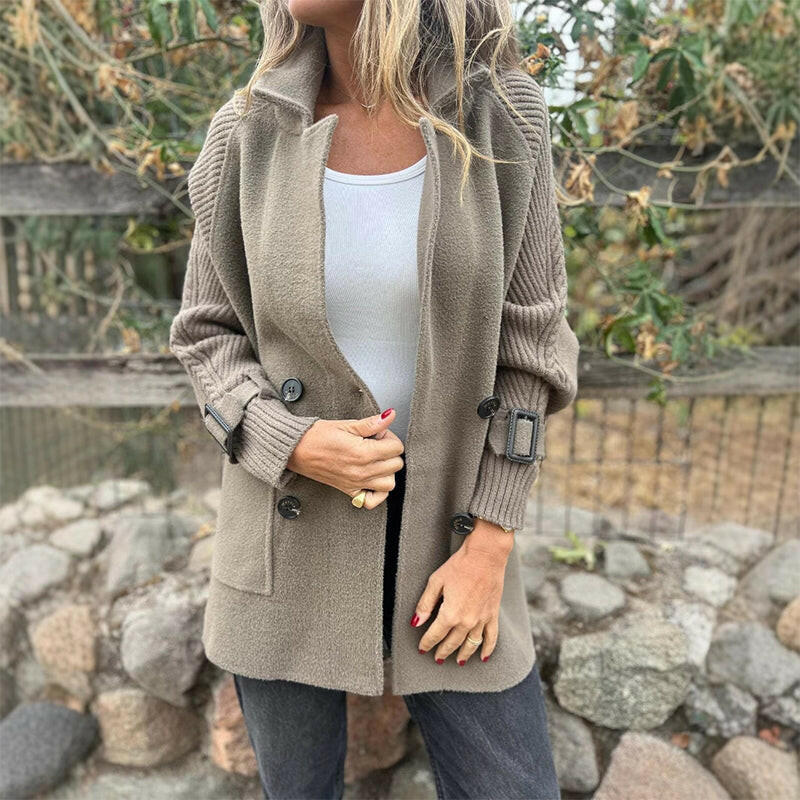 Manuela™ | Manteau cardigan croisé à manches côtelées