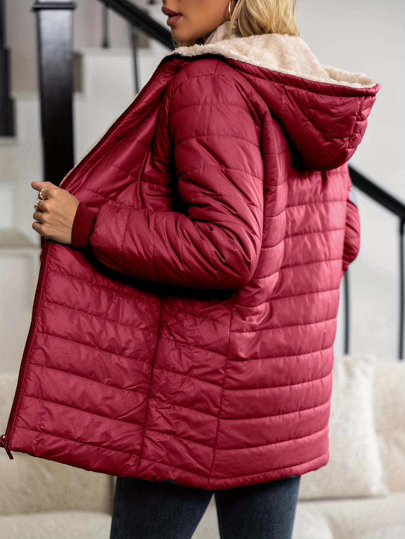 Sophia™ | Veste doudoune matelassée doublée sherpa