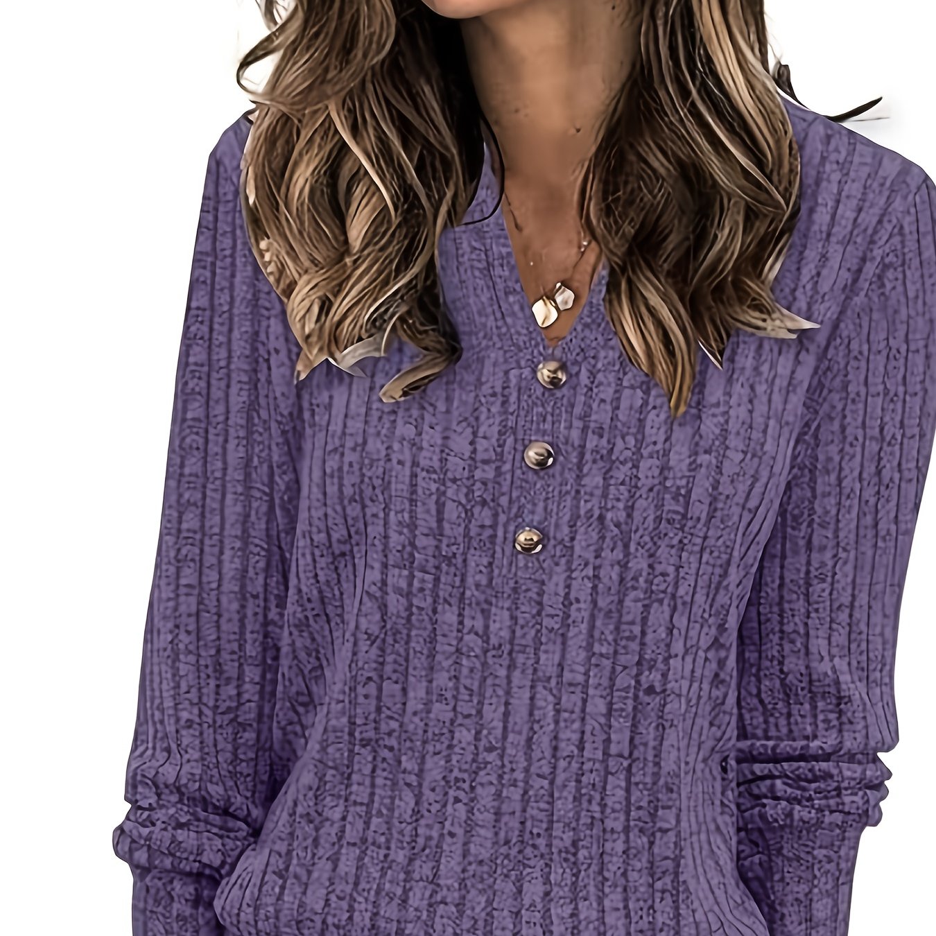 Wendy™ | Haut Henley en maille côtelée douce et flatteuse