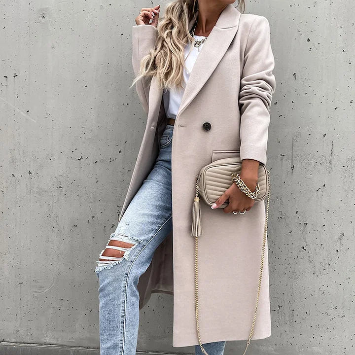 Margot™ | Manteau long croisé façon tailleur