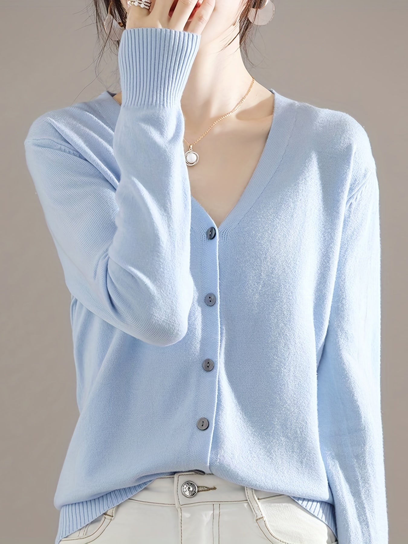Solène™ | Cardigan Élégant à Col en V