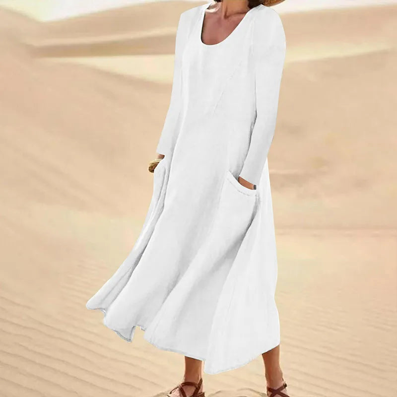 Donin™ | Robe Longue En Coton et  Lin