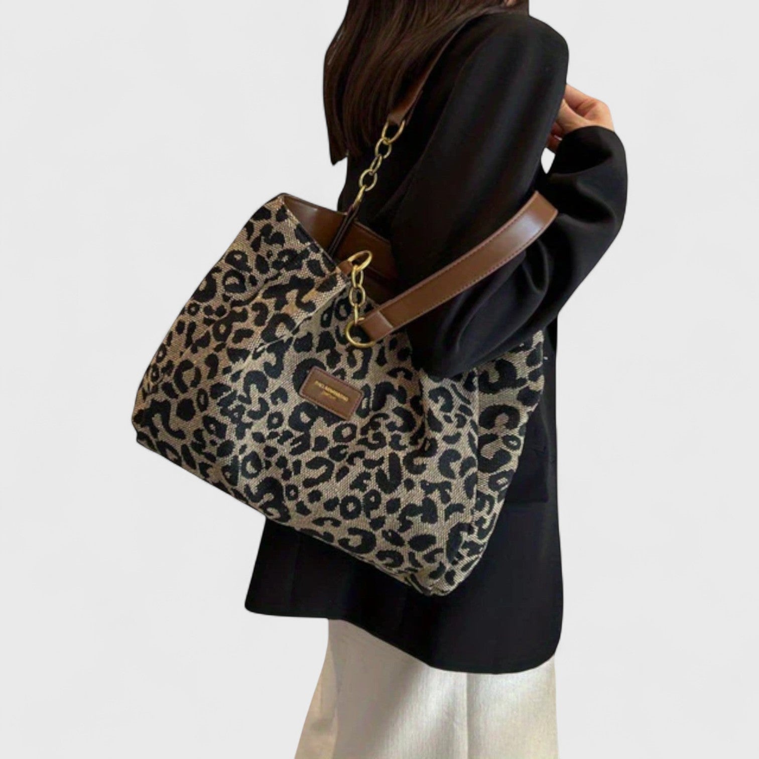 Naria™ | Sac Shopping Élégant en Toile Léopard