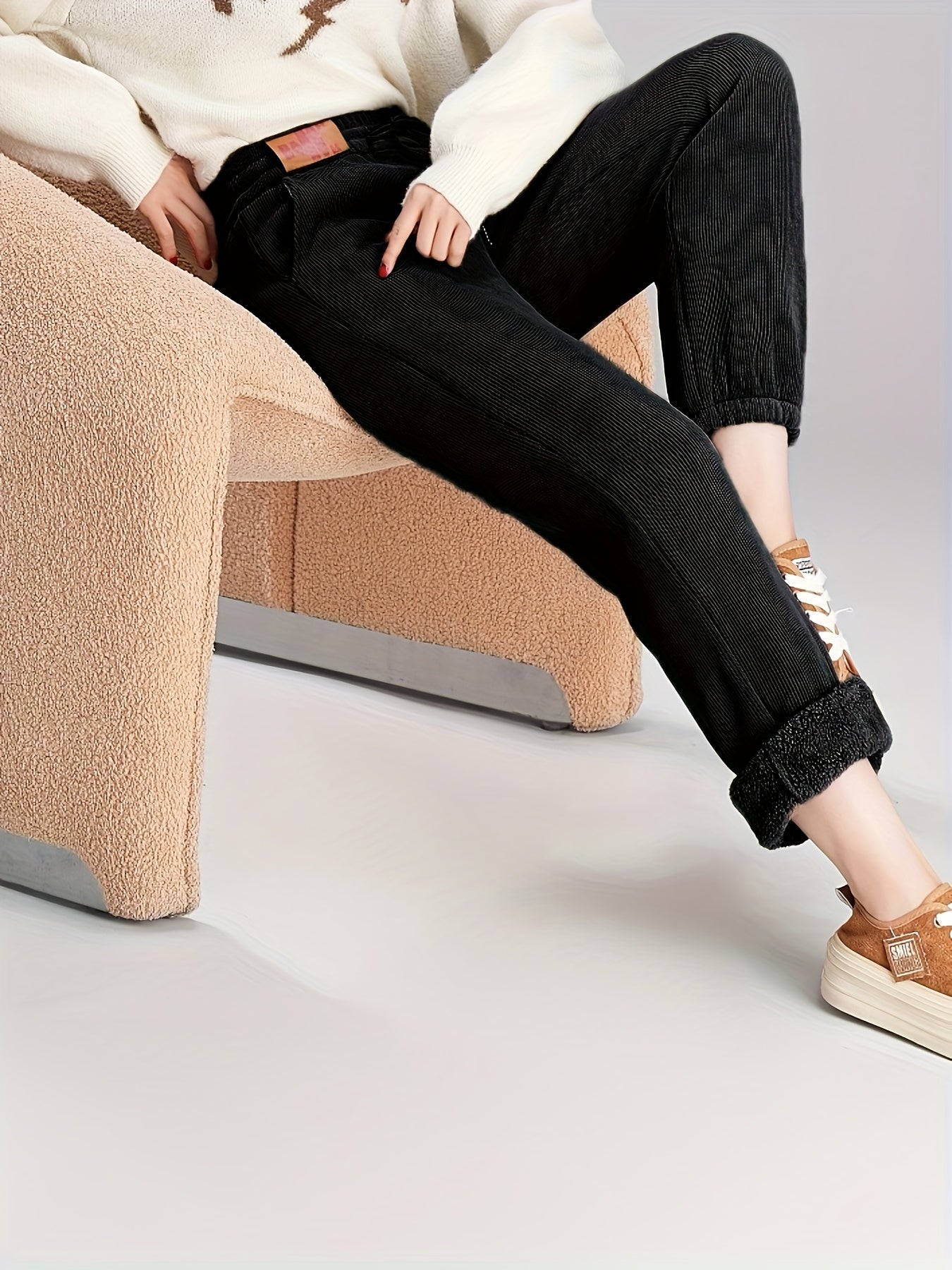 Catriona™ | Pantalon de jogging côtelé doublé polaire