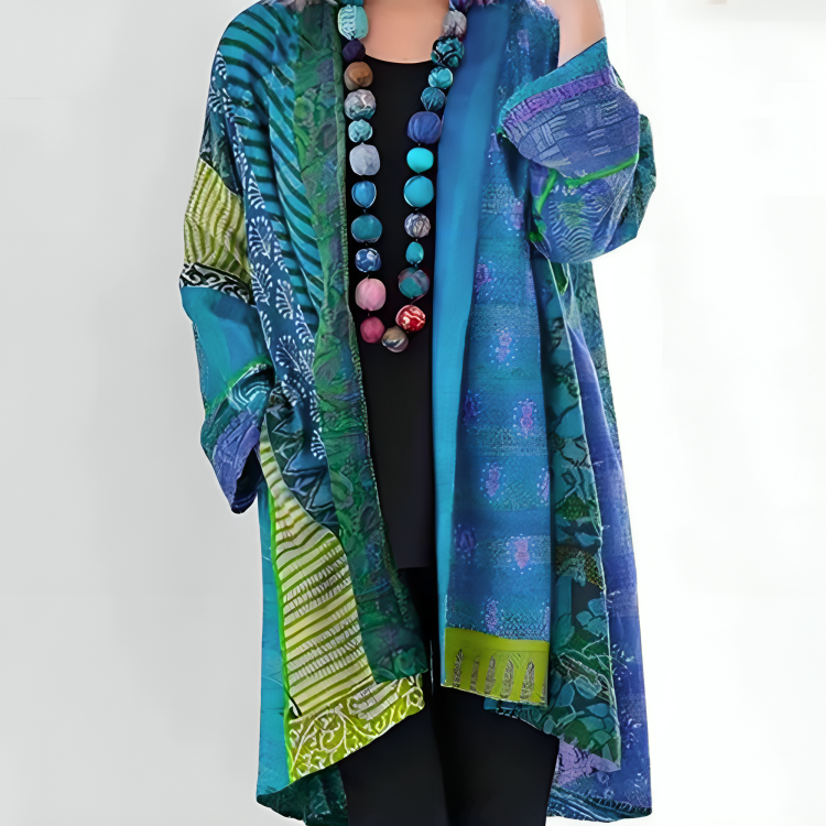 Eden™ | Cardigan Kimono Ouvert Imprimé Patchwork