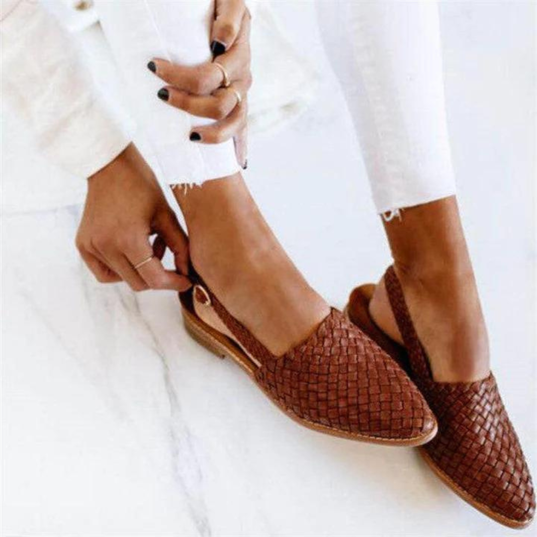 Tiana™ | Ballerines Élégantes en cuir tressé