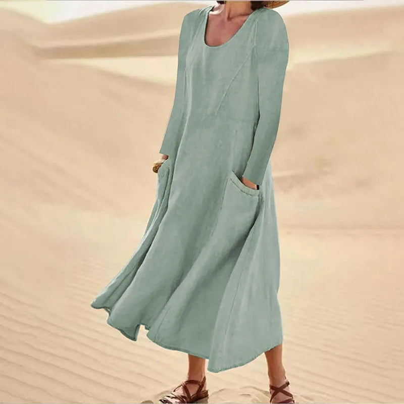 Donin™ | Robe Longue En Coton et  Lin