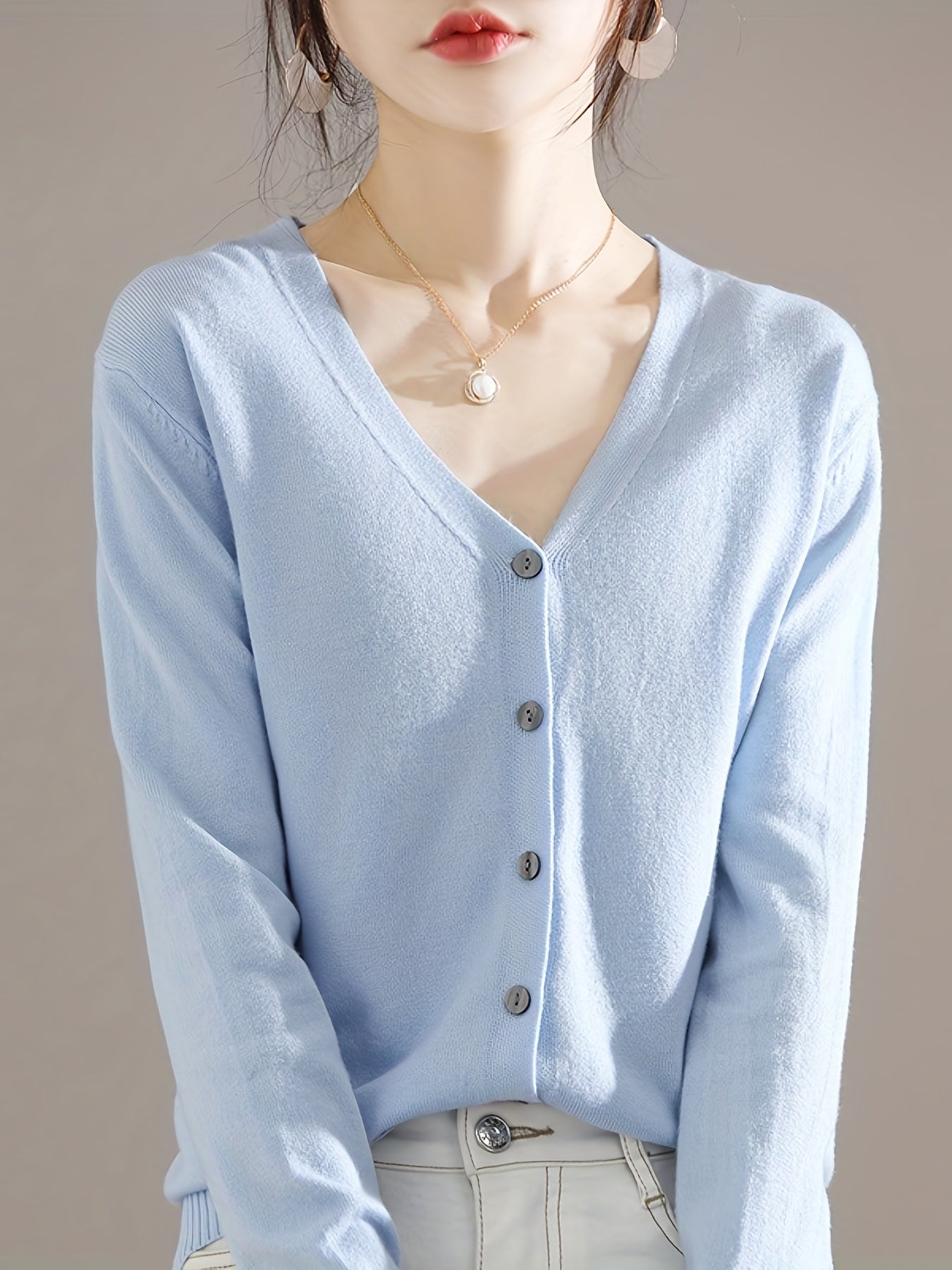 Solène™ | Cardigan Élégant à Col en V