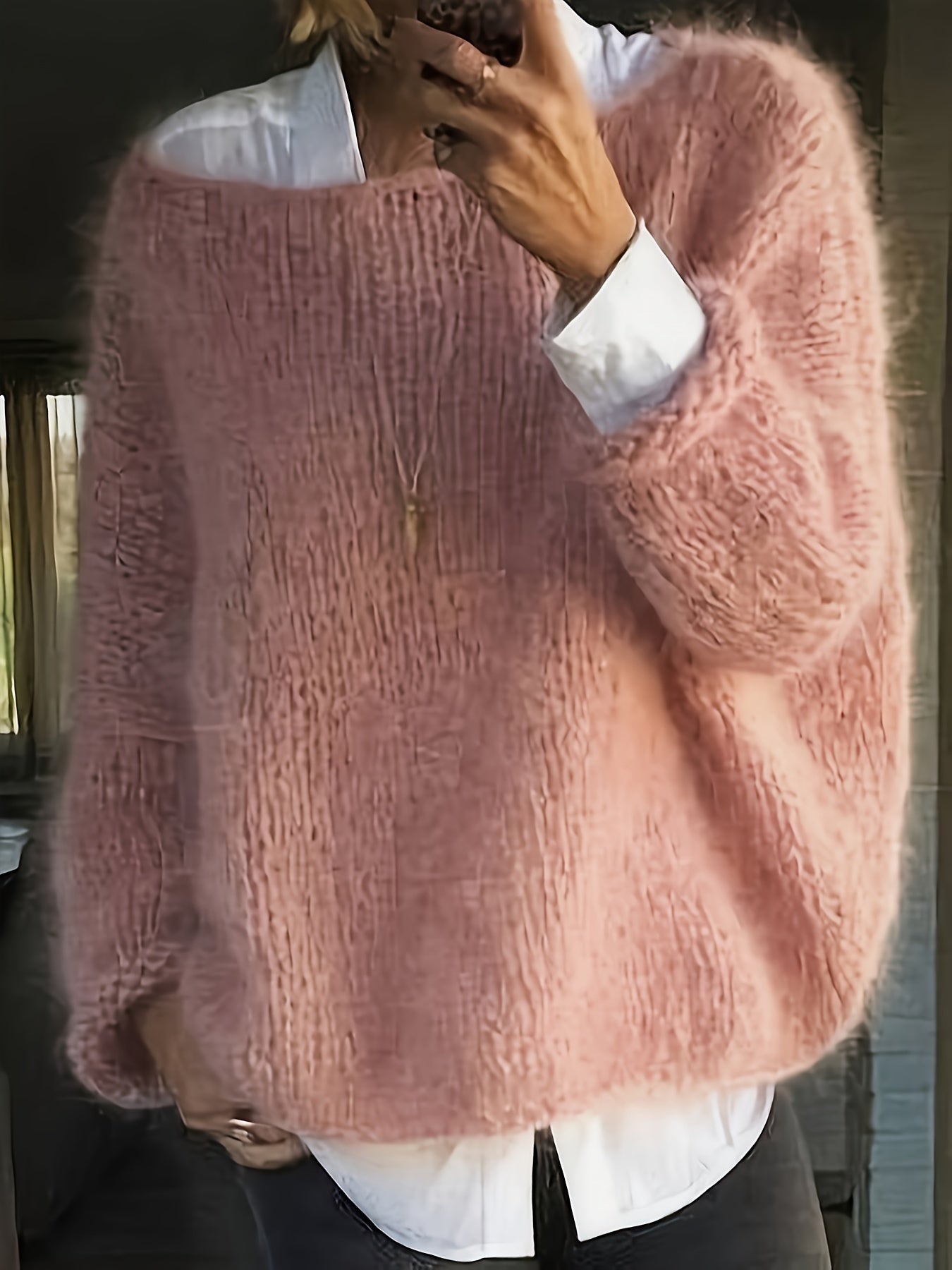 Mia™ | Pull duveteux oversize col bateau