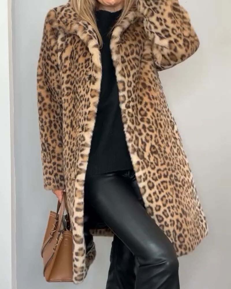 Séverine™ | Manteau Léopard Élégant et Doux